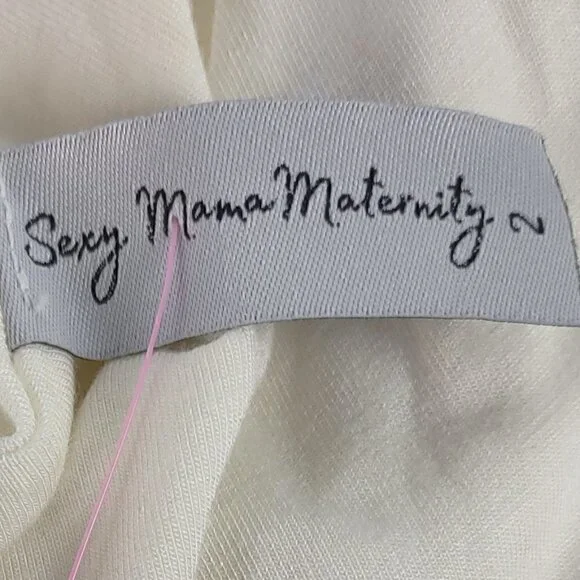 Sexy Mama Maternity Off White Dress Size 2 (NWT) - Picture 9 of 10